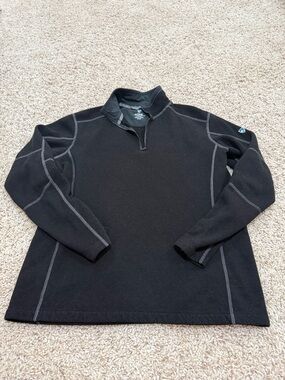 Kuhl Black Quarter-Zip Fleece Pullover with Blue Shield Logo